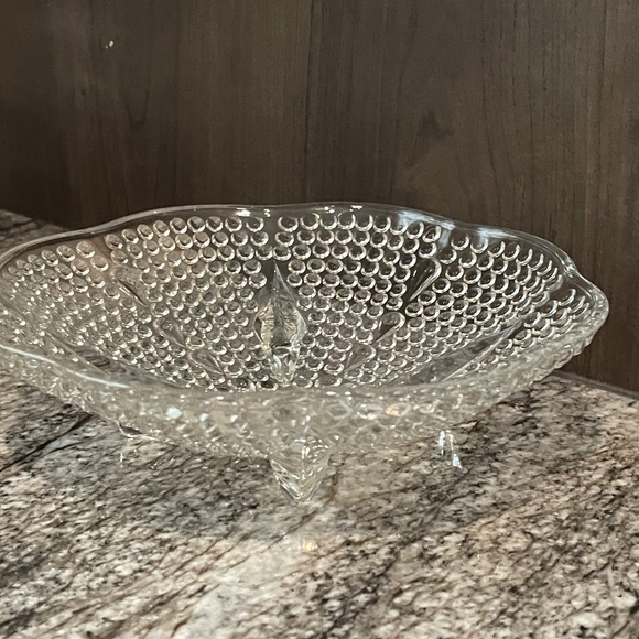 Vintage SET of 6 Clear Pressed Bubble Glass Dessert Condiment Bowls Anchor Hock - Picture 3 of 9